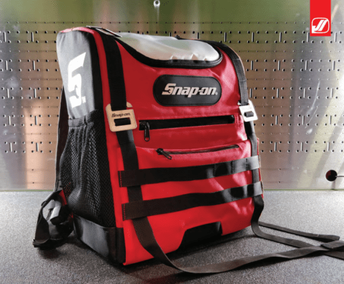 A photo of one of JONCO's promotional merchandise offerings - a red portable cooler backpack with a company's logo on it